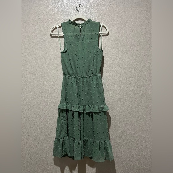 monteau boho high neck polka dot textured tier dress womens size small - Picture 3 of 11